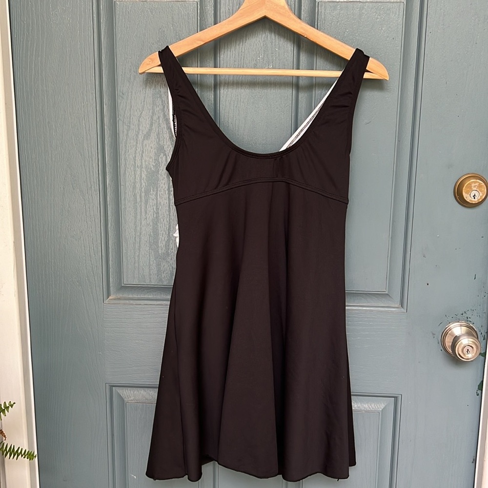 Women’s Two-Tone Black and White Swim Dress - Picture 8 of 9